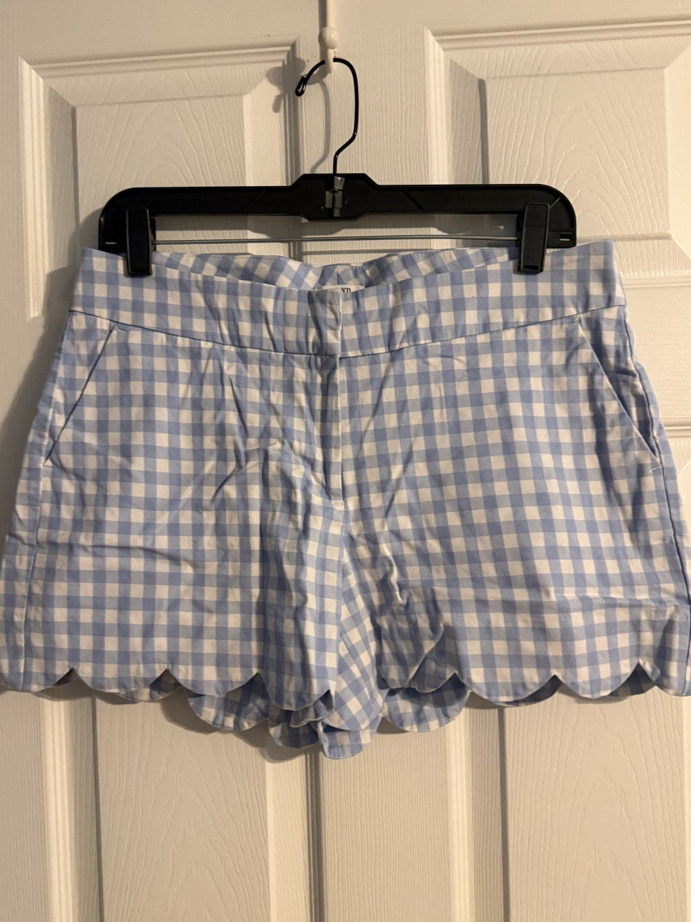 Crown & Ivy Blue White Gingham Scallop Hem Shorts Size 8